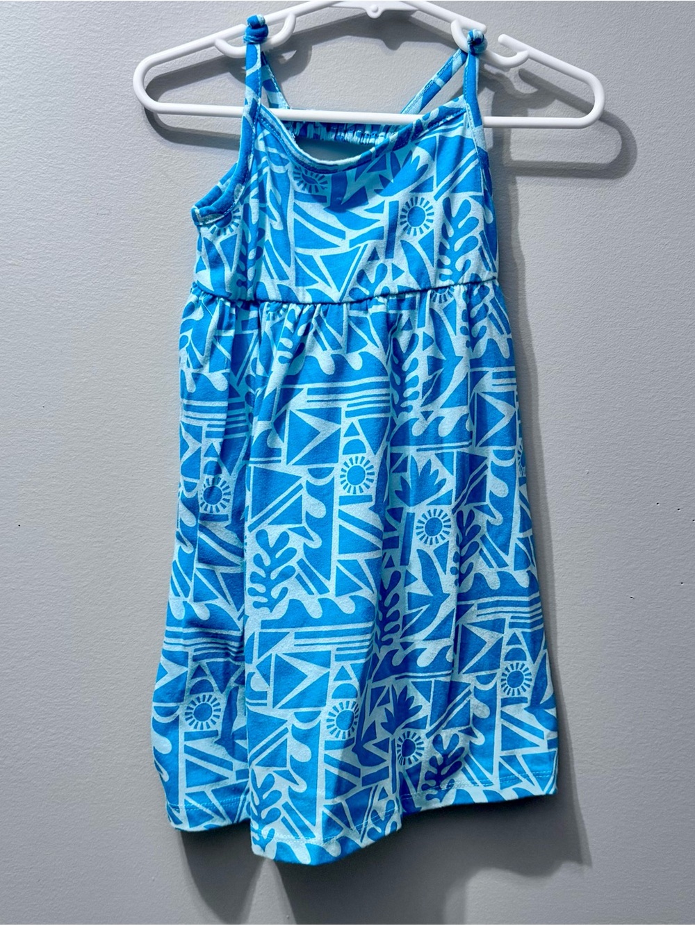 Okie Dokie Teal Tropical Print Sundress, Size 4T